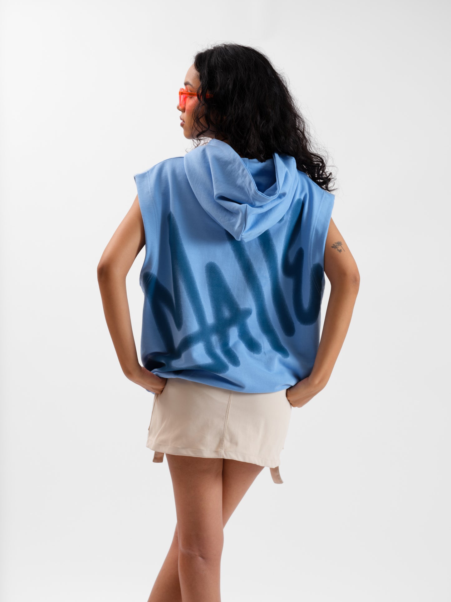 Malle Azure Sleeveless Hoodie