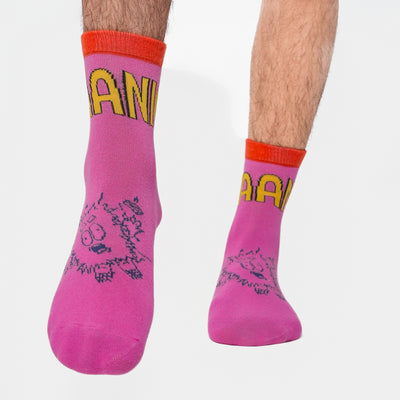 Malle Unisex Pink Ankle Length Socks - Anxiety Gang