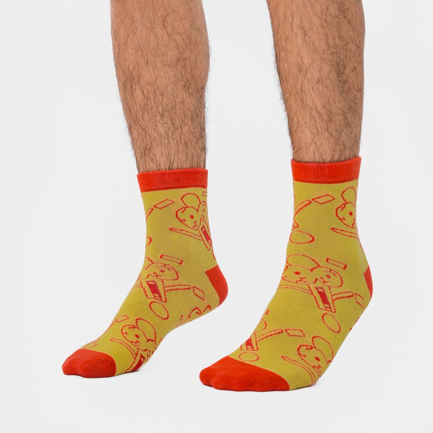 Malle Unisex Yellow Ankle Length Socks - Anxiety Gang