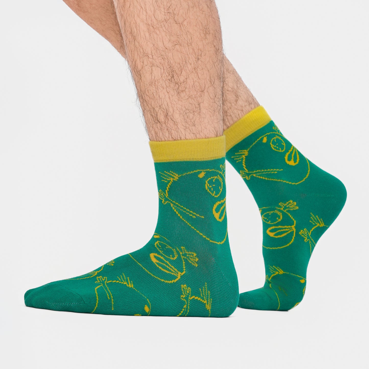 Malle Unisex Green Ankle Length Socks - Anxiety Gang