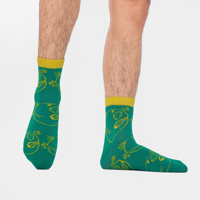 Malle Unisex Green Ankle Length Socks - Anxiety Gang
