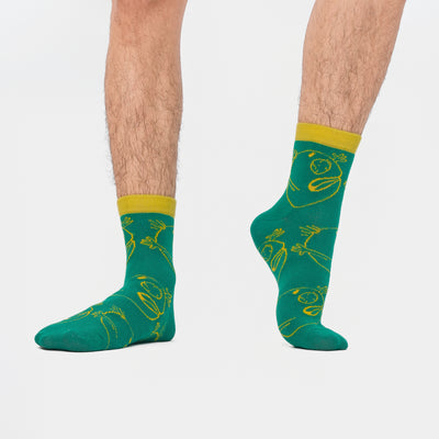 Malle Unisex Green Ankle Length Socks - Anxiety Gang