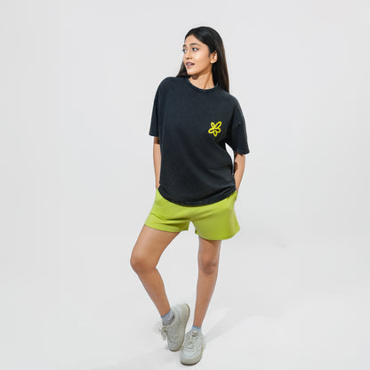 Malle Cactus Acid Wash Black Oversized T-Shirt