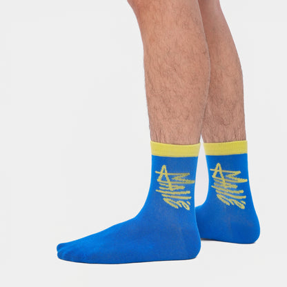 Malle Essentials Unisex Electric Blue Ankle Length Socks