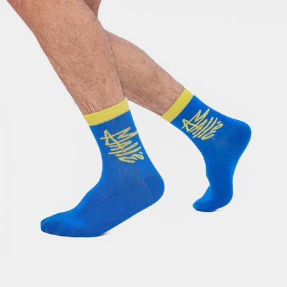 Malle Essentials Unisex Electric Blue Ankle Length Socks