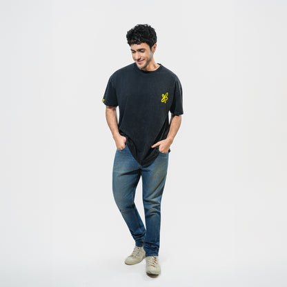 Malle Cactus Acid Wash Black Oversized T-Shirt
