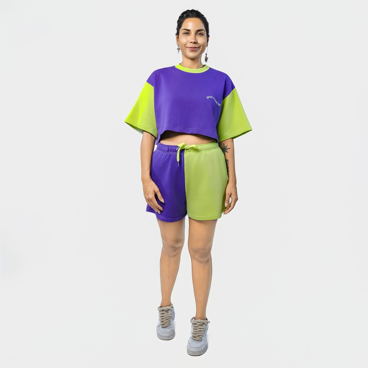 Malle Essentials Unisex Shorts - Purple and Lime