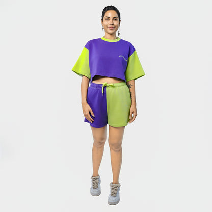 Malle Essentials Unisex Shorts - Purple and Lime
