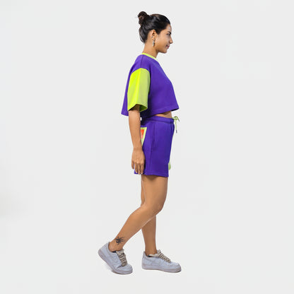 Malle Essentials Unisex Shorts - Purple and Lime