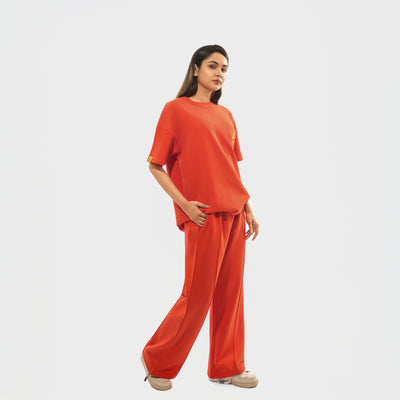 Malle Cactus Tangerine Wide Leg Pants