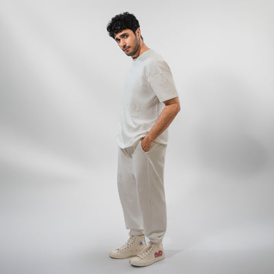 Malle Cactus Embroidered Ecru Joggers