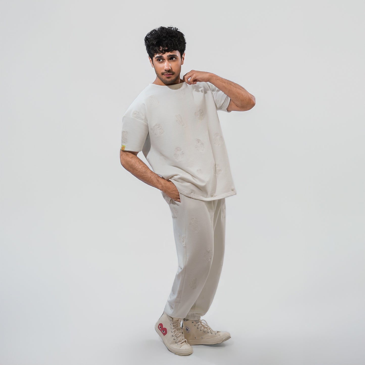Malle Cactus Embroidered Ecru T-Shirt