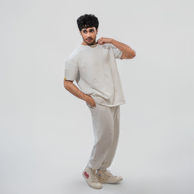 Malle Cactus Embroidered Ecru T-Shirt