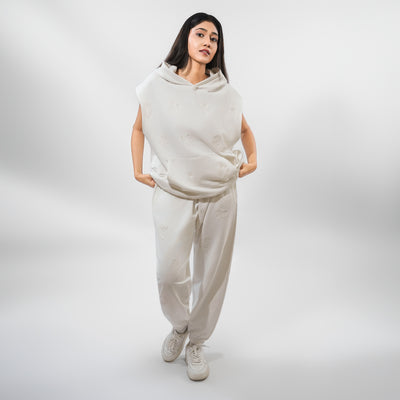Malle Cactus Embroidered Ecru Joggers