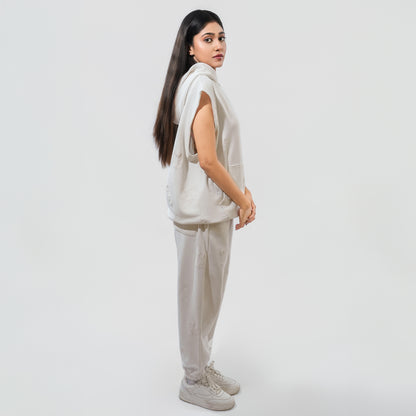 Malle Cactus Embroidered Ecru Joggers