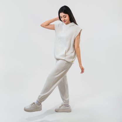 Malle Cactus Embroidered Ecru Joggers