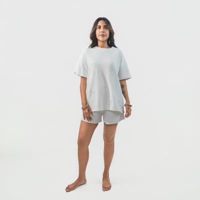 Malle Cactus Embroidered Ecru T-Shirt