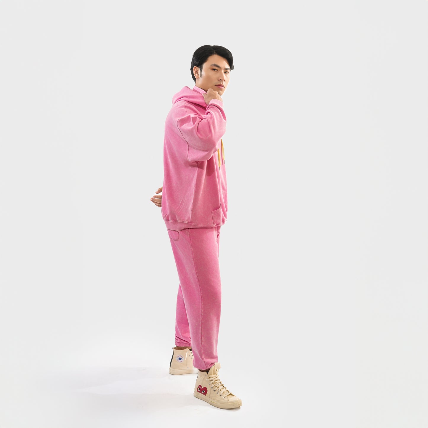 Malle Signature Pink Stone-Wash Joggers