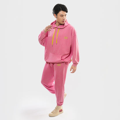 Malle Signature Pink Stone-Wash Hoodie