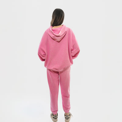 Malle Signature Pink Stone-Wash Hoodie