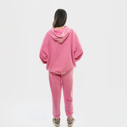 Malle Signature Pink Stone-Wash Hoodie