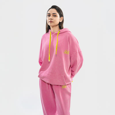 Malle Signature Pink Stone-Wash Hoodie