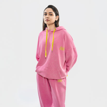 Malle Signature Pink Stone-Wash Hoodie