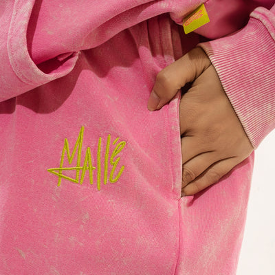Malle Signature Pink Stone-Wash Joggers