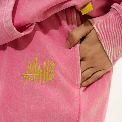 Malle Signature Pink Stone-Wash Joggers