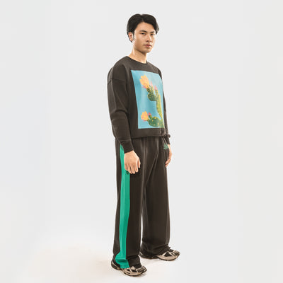 Malle Signature Black ’N’ Teal Wide Leg Pants