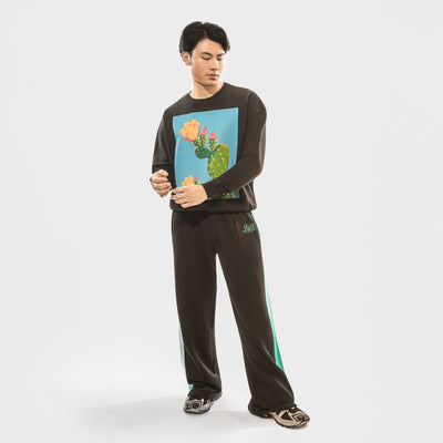 Malle Signature Black ’N’ Teal Wide Leg Pants