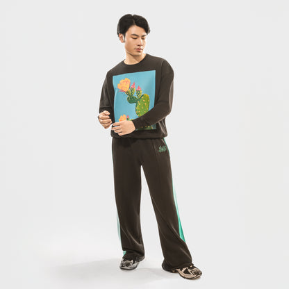 Malle Illustrated Cactus Flower Black Sweatshirt