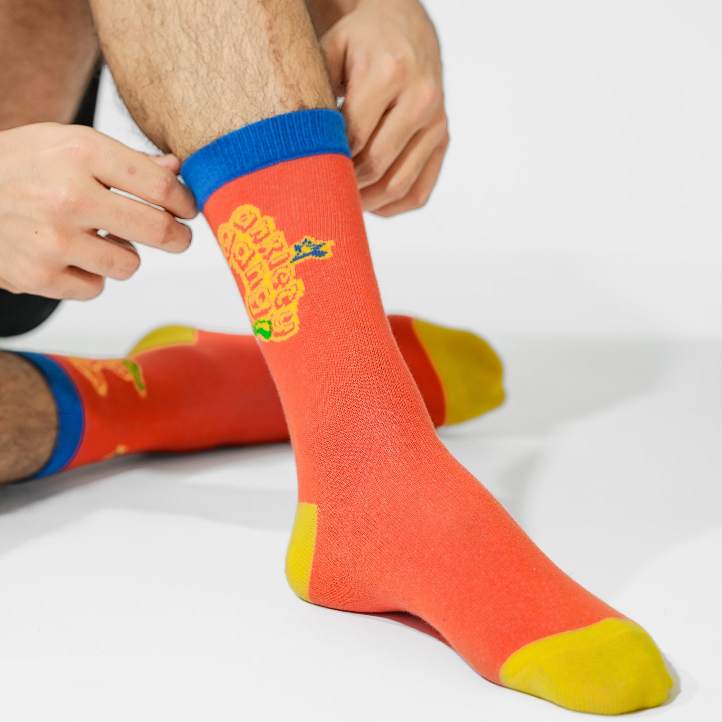Malle Unisex Tangerine Ankle Length Socks - Anxiety Gang