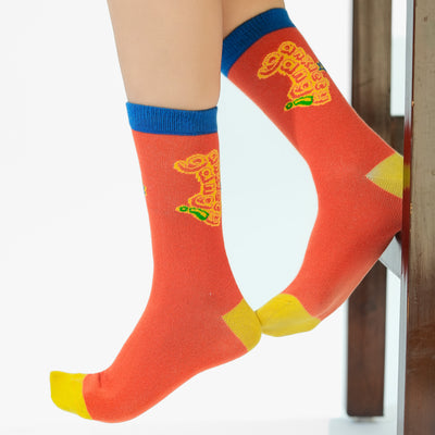 Malle Unisex Tangerine Ankle Length Socks - Anxiety Gang