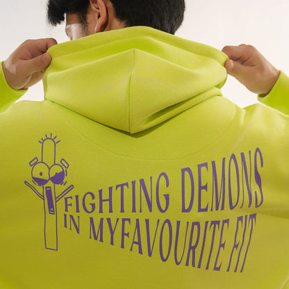 Malle Anxiety Gang Lime Hoodie