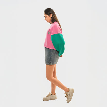 Malle Signature Pink Cropped Sweatshirt