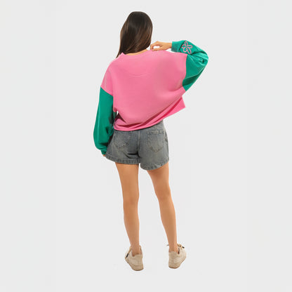 Malle Signature Pink Cropped Sweatshirt