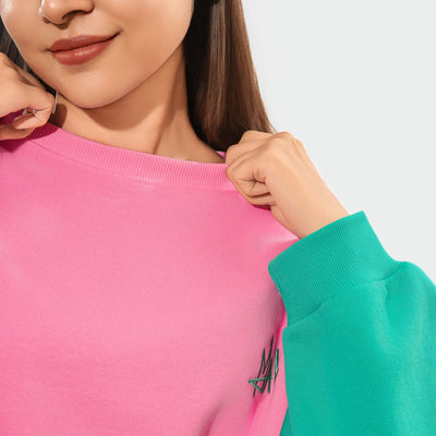 Malle Signature Pink Cropped Sweatshirt