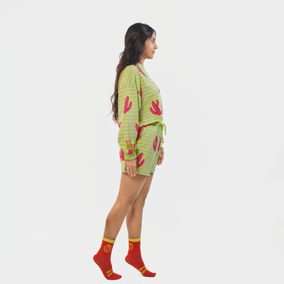 Malle Cactus Lime Cropped Sweatshirt
