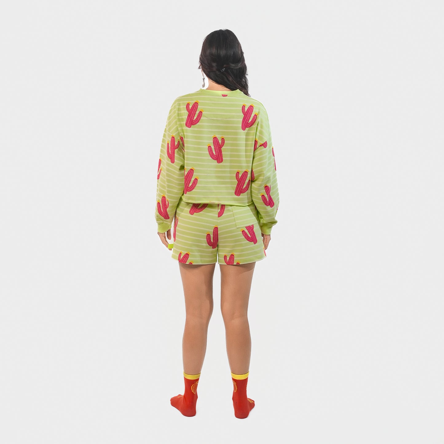 Malle Cactus Lime Cropped Sweatshirt