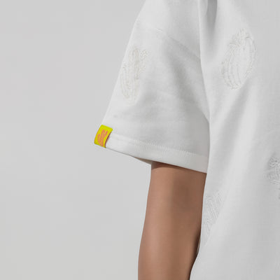 Malle Cactus Embroidered Ecru T-Shirt