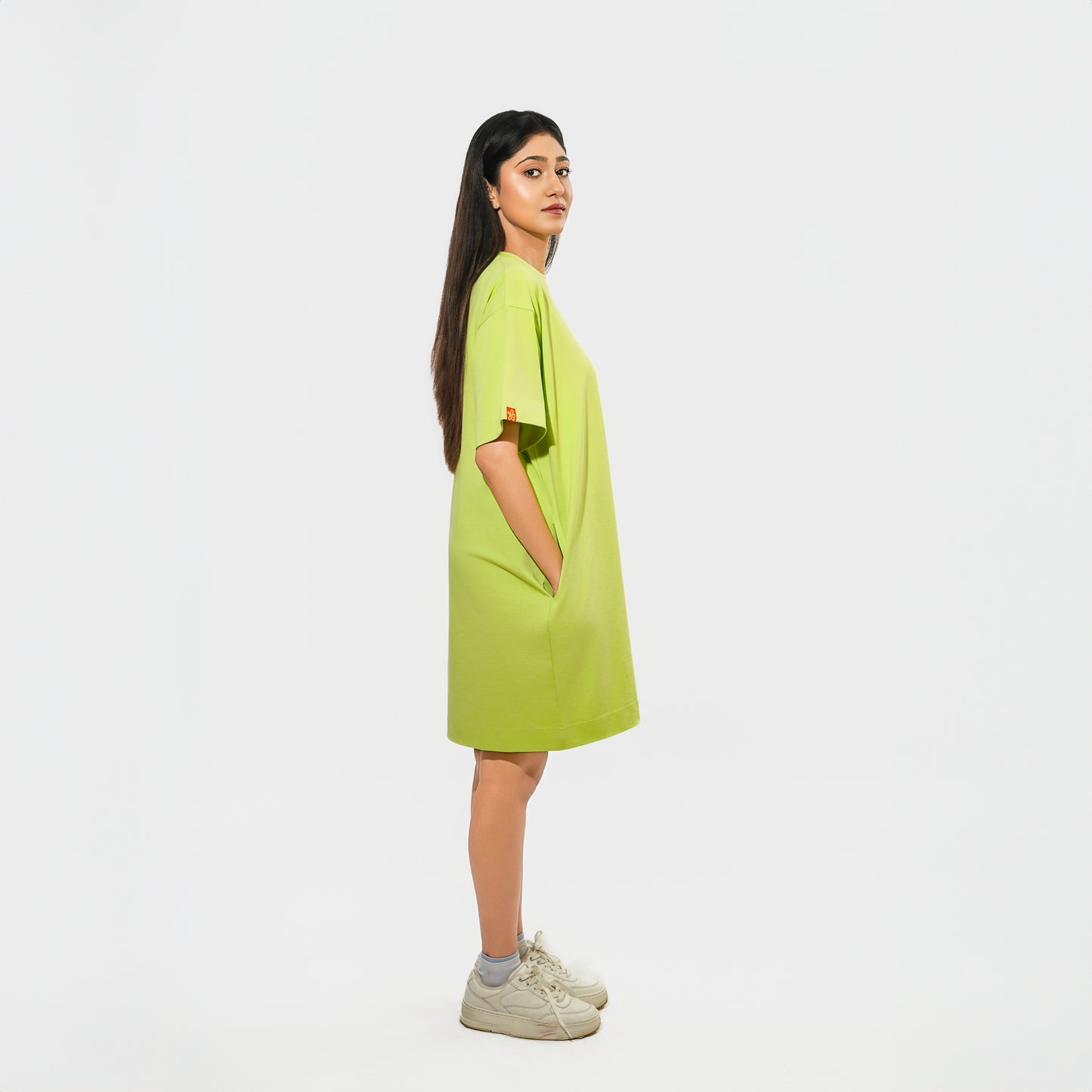 Malle Signature Lime Oversized T-Shirt Dress