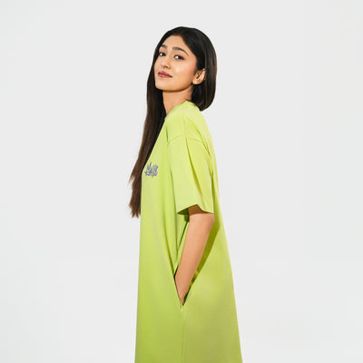 Malle Signature Lime Oversized T-Shirt Dress