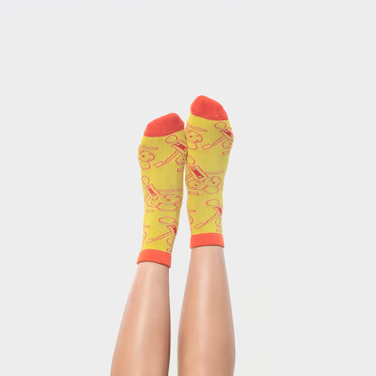 Malle Unisex Yellow Ankle Length Socks - Anxiety Gang