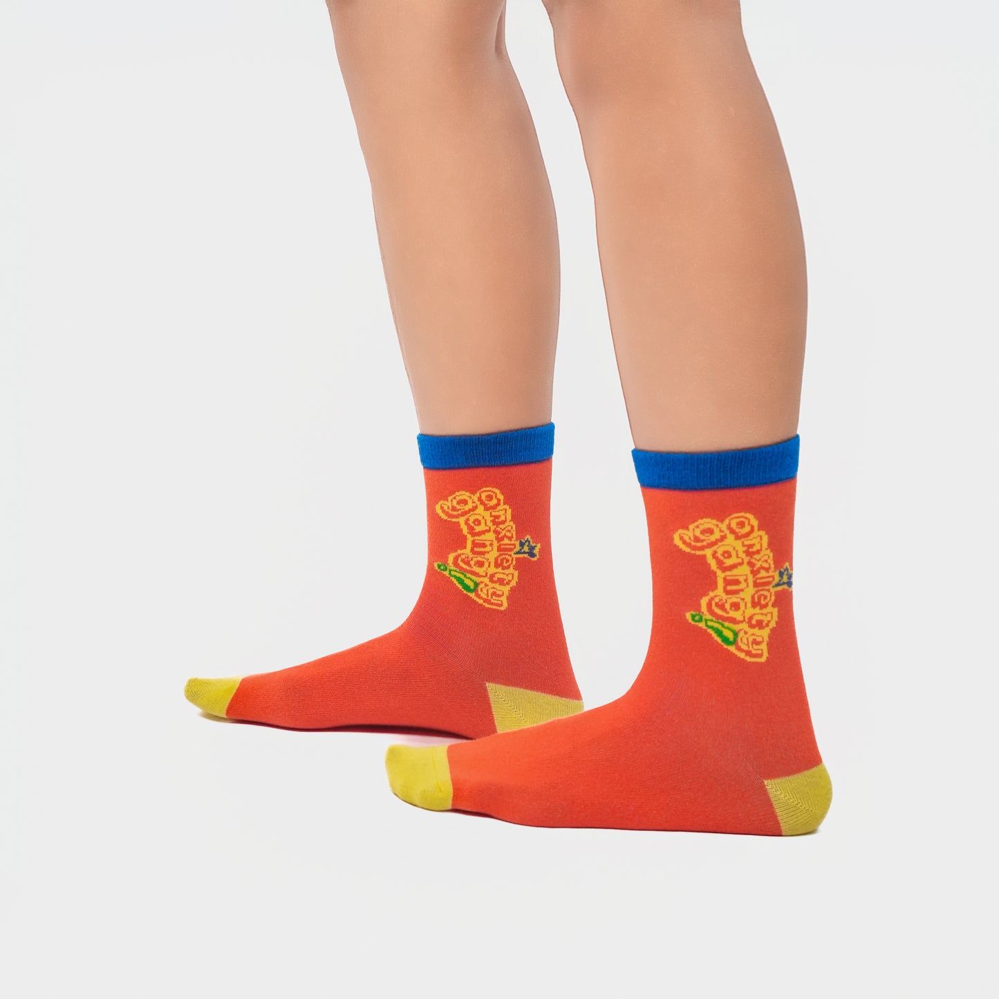 Malle Unisex Tangerine Ankle Length Socks - Anxiety Gang