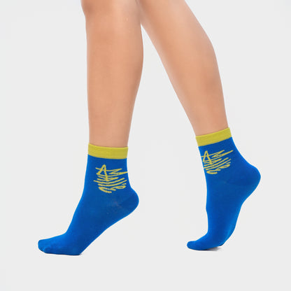 Malle Essentials Unisex Electric Blue Ankle Length Socks