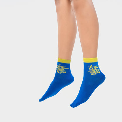 Malle Essentials Unisex Electric Blue Ankle Length Socks