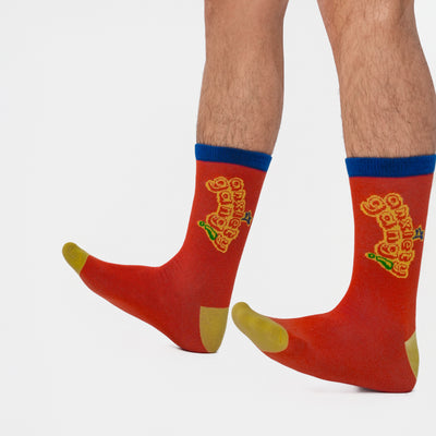 Malle Unisex Tangerine Ankle Length Socks - Anxiety Gang