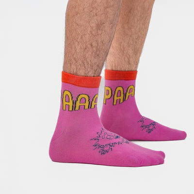 Malle Unisex Pink Ankle Length Socks - Anxiety Gang