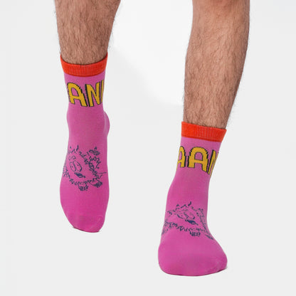 Malle Unisex Pink Ankle Length Socks - Anxiety Gang